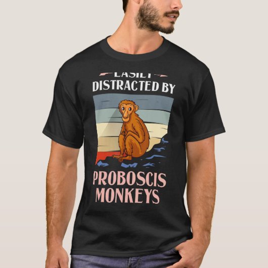 プロボシスおもしろいサル長い鼻ザル Tシャツ (正面)