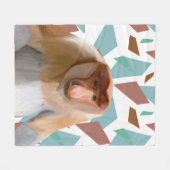 プロボシス・モンキー絶滅危惧種 フリースブランケット (正面(横))