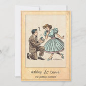 プロポお洒落ート50s漫画結婚 招待状 (正面)