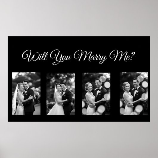 プロポーザルのバナーと4枚の写真を一緒に ポスター (正面)
