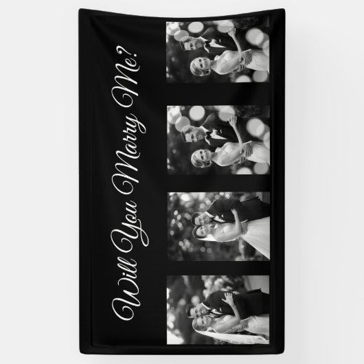 プロポーザルのバナーと4枚の写真を一緒に 横断幕 (縦)