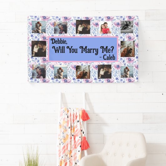 プロポーザルのバナーを写真と一緒に結婚するか 横断幕 (インサイチュ)