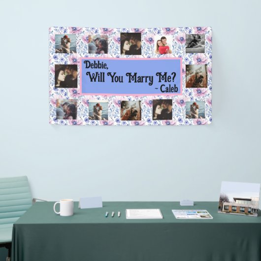 プロポーザルのバナーを写真と一緒に結婚するか 横断幕 (トレードショー)