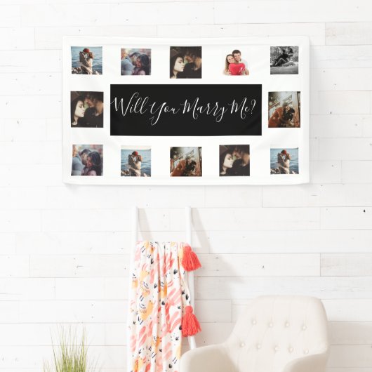 プロポーザルのバナーを写真と一緒に結婚するか 横断幕 (インサイチュ)