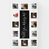 プロポーザルのバナーを写真と一緒に結婚するか 横断幕 (縦)