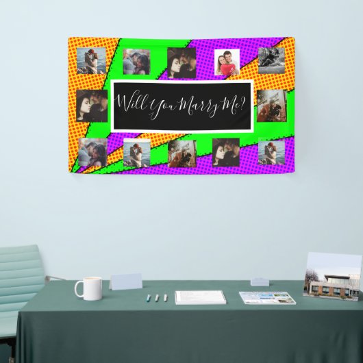 プロポーザルのバナーを写真と一緒に結婚するか 横断幕 (トレードショー)