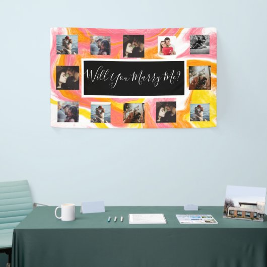 プロポーザルのバナーを写真と一緒に結婚するか 横断幕 (トレードショー)