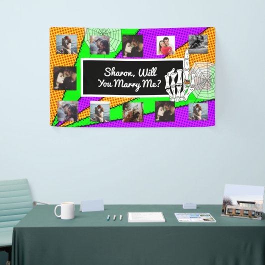プロポーザルのバナーを写真と一緒に結婚するか 横断幕 (トレードショー)