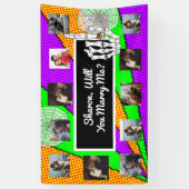 プロポーザルのバナーを写真と一緒に結婚するか 横断幕 (縦)