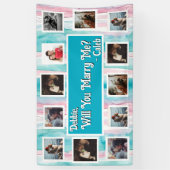 プロポーザルのバナーを写真と一緒に結婚するか 横断幕 (縦)