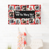 プロポーザルのバナーを写真と一緒に結婚するか 横断幕 (インサイチュ)