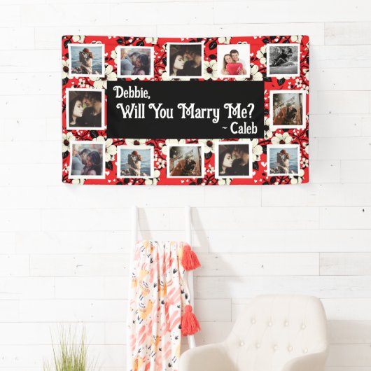 プロポーザルのバナーを写真と一緒に結婚するか 横断幕 (インサイチュ)