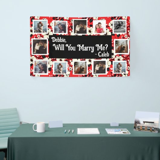 プロポーザルのバナーを写真と一緒に結婚するか 横断幕 (トレードショー)