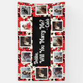 プロポーザルのバナーを写真と一緒に結婚するか 横断幕 (縦)