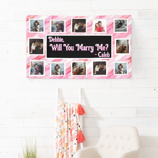 プロポーザルのバナーを写真と一緒に結婚するか 横断幕 (インサイチュ)