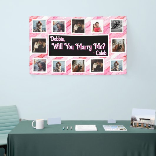プロポーザルのバナーを写真と一緒に結婚するか 横断幕 (トレードショー)