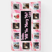 プロポーザルのバナーを写真と一緒に結婚するか 横断幕 (縦)