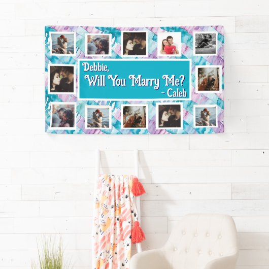 プロポーザルのバナーを写真と一緒に結婚するか 横断幕 (インサイチュ)