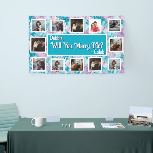 プロポーザルのバナーを写真と一緒に結婚するか 横断幕 (トレードショー)