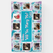 プロポーザルのバナーを写真と一緒に結婚するか 横断幕 (縦)