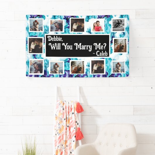 プロポーザルのバナーを写真と一緒に結婚するか 横断幕 (インサイチュ)