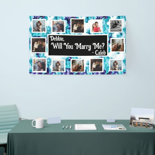 プロポーザルのバナーを写真と一緒に結婚するか 横断幕 (トレードショー)