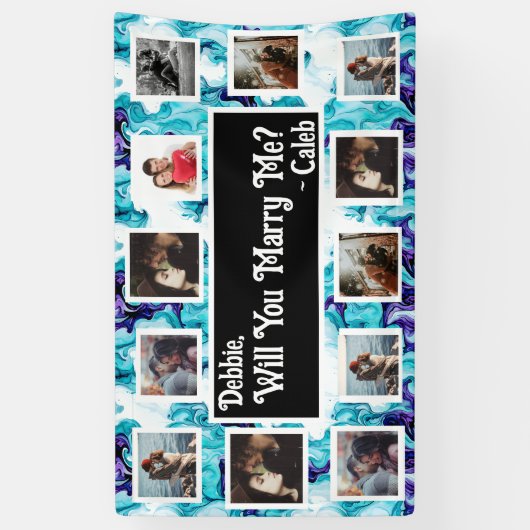 プロポーザルのバナーを写真と一緒に結婚するか 横断幕 (縦)