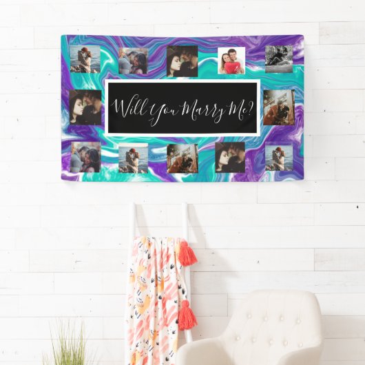 プロポーザルのバナーを写真と一緒に結婚するか 横断幕 (インサイチュ)