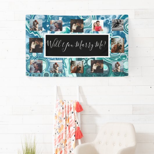 プロポーザルのバナーを写真と一緒に結婚するか 横断幕 (インサイチュ)