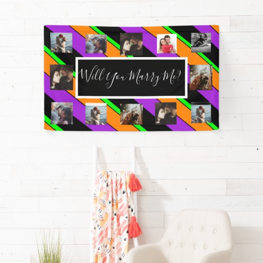 プロポーザルのバナーを写真と一緒に結婚するか 横断幕 (インサイチュ)
