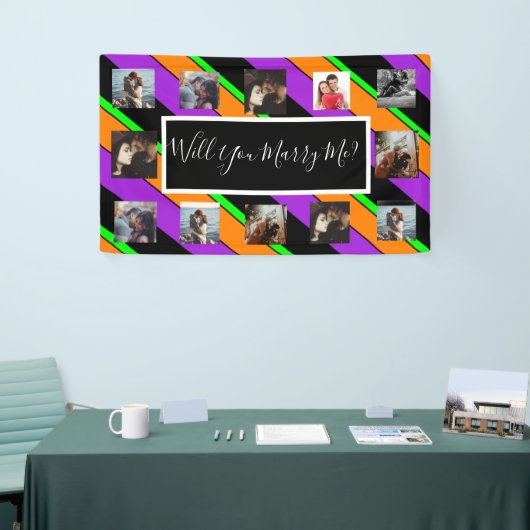 プロポーザルのバナーを写真と一緒に結婚するか 横断幕 (トレードショー)
