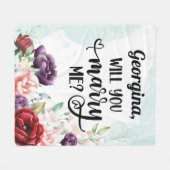 プロポーザルの小道具 |私と結婚してくれる？ フリースブランケット (正面(横))