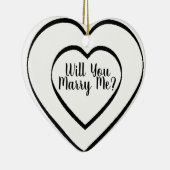 プロポーザルオーナメント – 私と結婚してくれるかハート セラミックオーナメント (右)