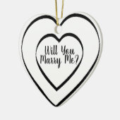 プロポーザルオーナメント – 私と結婚してくれるかハート セラミックオーナメント (左)