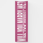 プロポーザルパーソナライズされたピンクホワイトと結婚する 横断幕 (縦)