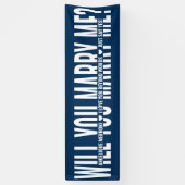 プロポーザルパーソナライズされたブルー・ホワイトと結婚するか 横断幕 (縦)