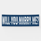 プロポーザルパーソナライズされたブルー・ホワイトと結婚するか 横断幕 (横)