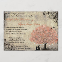 プロポーザルモンツリーヴィンテージウェディング招待状