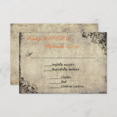 プロポーザルヴィンテージウェディングRSVP in Orange 出欠カード (正面/裏面)