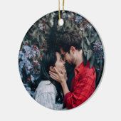 プロポーザル・カップルのフォトオーナメント&パーソナルメッセージ セラミックオーナメント (左)
