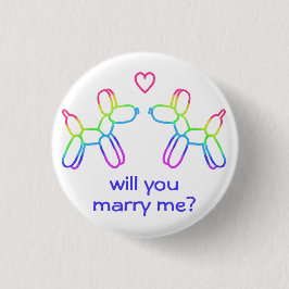 プロポーザルRAINBOW BALLOON DOGS in Loveボタン 缶バッジ