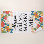 プロポーショパーソナライズされたン結婚ビーチタオル ビーチタオル (正面)