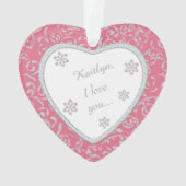 プロポーショ結婚ンピンクダマスダイヤフェイクモンド オーナメント (裏面)