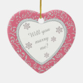 プロポーショ結婚ンピンクダマスダイヤフェイクモンド セラミックオーナメント (裏面)