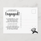 プロポーズされたよ そう言った はい 名前 婚約 指輪 フォト 婚約 案内ポストカード (裏面)