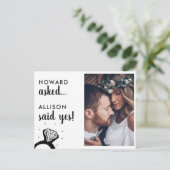 プロポーズされたよ そう言った はい 名前 婚約 指輪 フォト 婚約 案内ポストカード (スタンド正面)