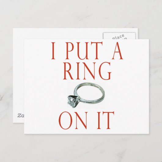 プロポーズされた花婿のエンゲージメントカード 案内ポストカード (正面/裏面)