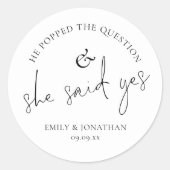 プロポーズしたら彼女はイエスと言った ラウンドシール (正面)
