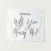 プロポーズの背景 カスタム名 あなたに結婚してくれますか タペストリー (正面(横))