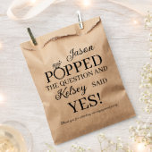 プロポーズパーティーポップコーン フェイバーバッグ (クリップ留めされた状態)